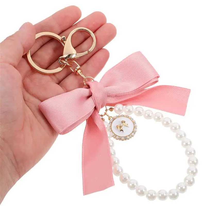 1 Butterfly Knot Pearl Keychain Bag Keychain Pendant Butterfly Knot Keychain Bag Charm Wallet Backpack PendantXJ250409