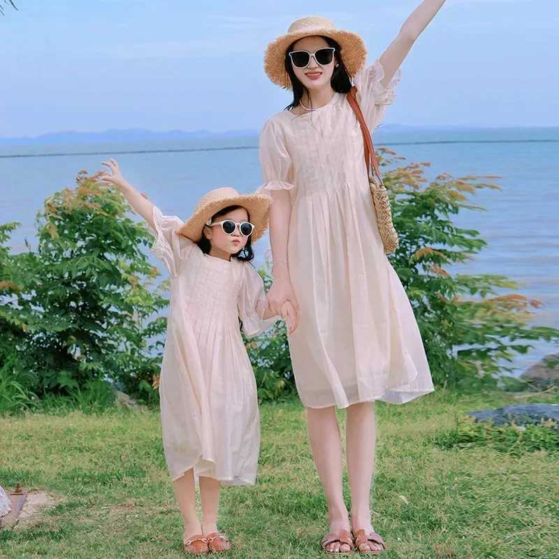 Mom and daughter one piece clothing for women summer frog equal dress for women baby dress for women matching clothes for mothers the same mother dres