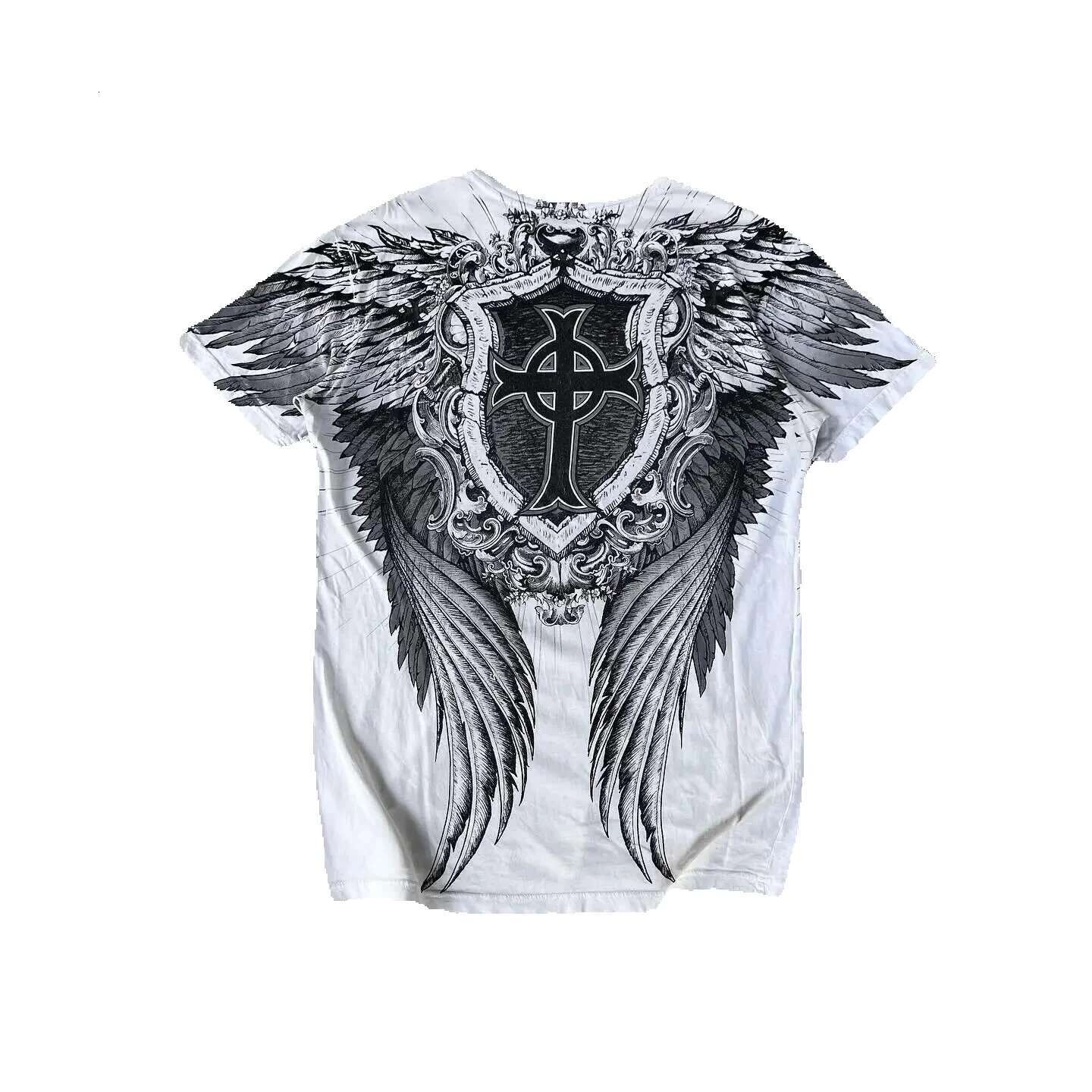 Xtreme Y2K New American Street Retro Gothic Skull Print Short Sleeve Men's Hip Hop Haruku Punk Oversized Cotton Blanket T-shirt