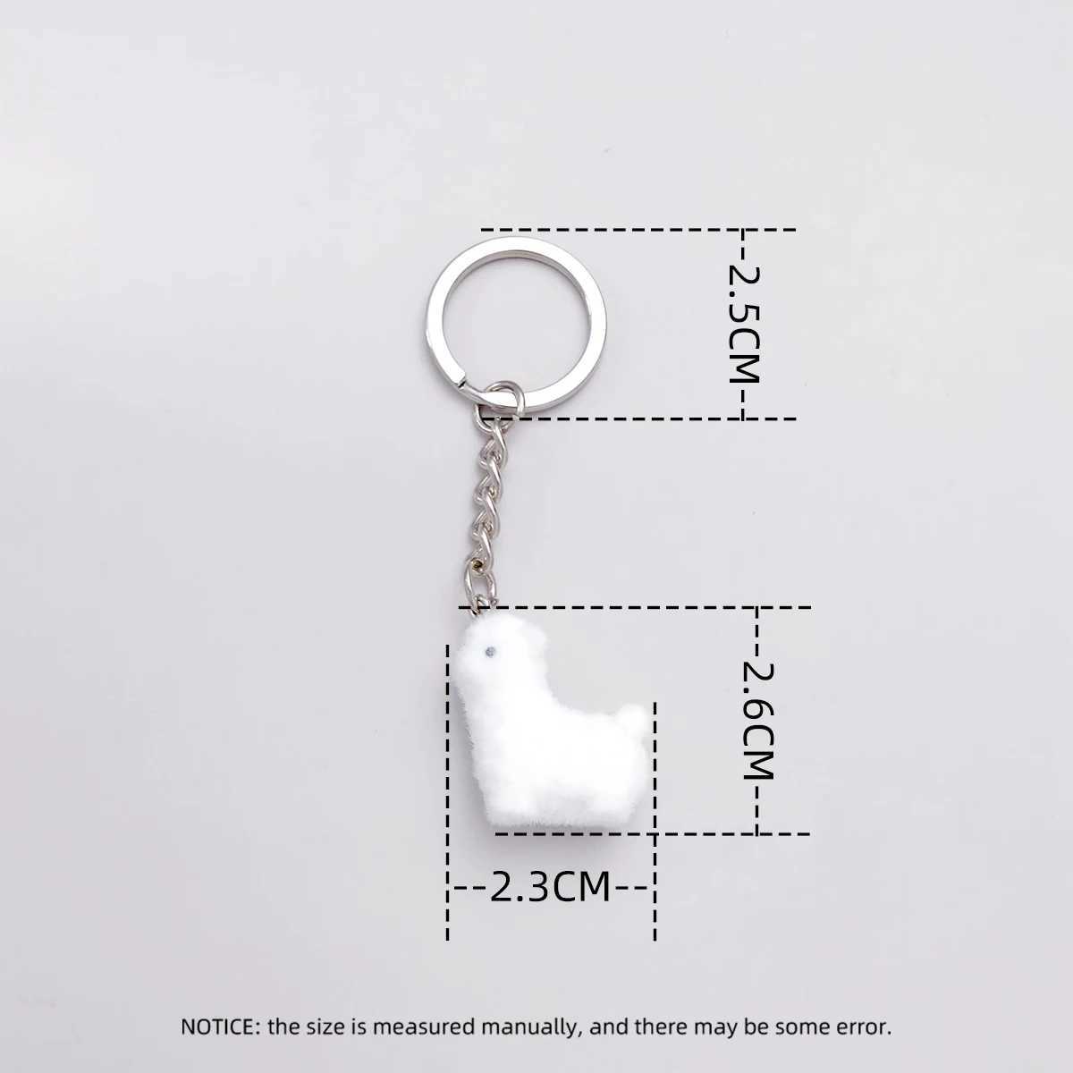 Cute plush resin lamb pendant keychain suitable for women simple design animal bag car key young girls jewelry N885XJ250409
