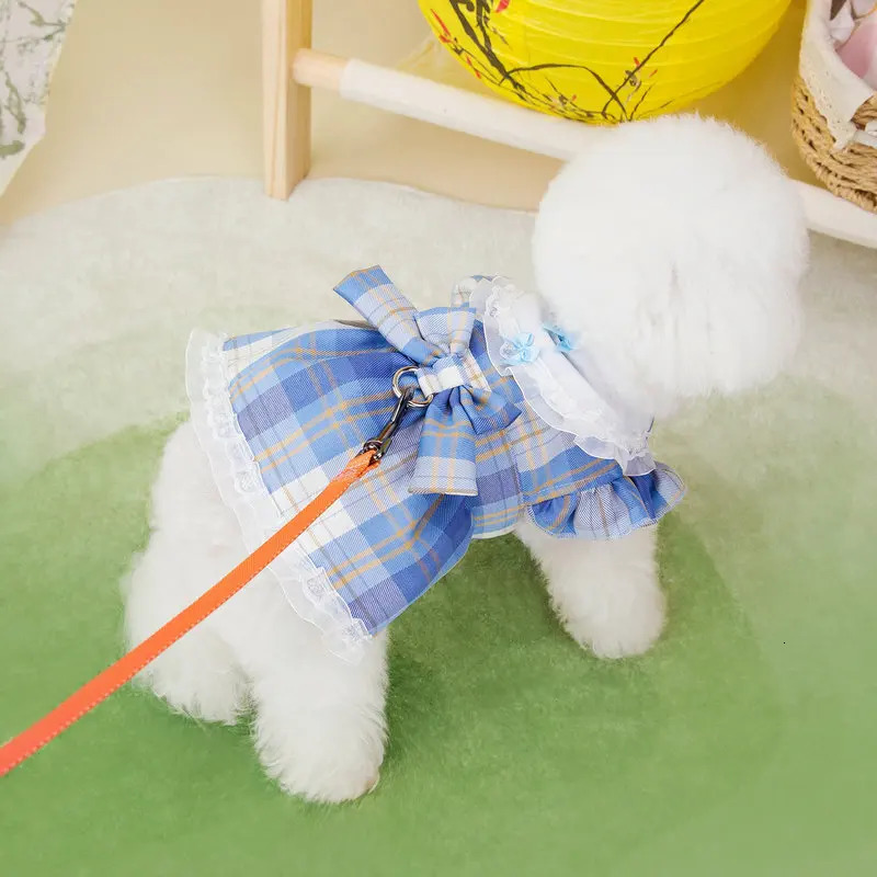 1 piece of Traction Academy style dog outfit Pomeranian Yorkshire Teddy Malta summer cute cat skin blue red thin cat suit 250409