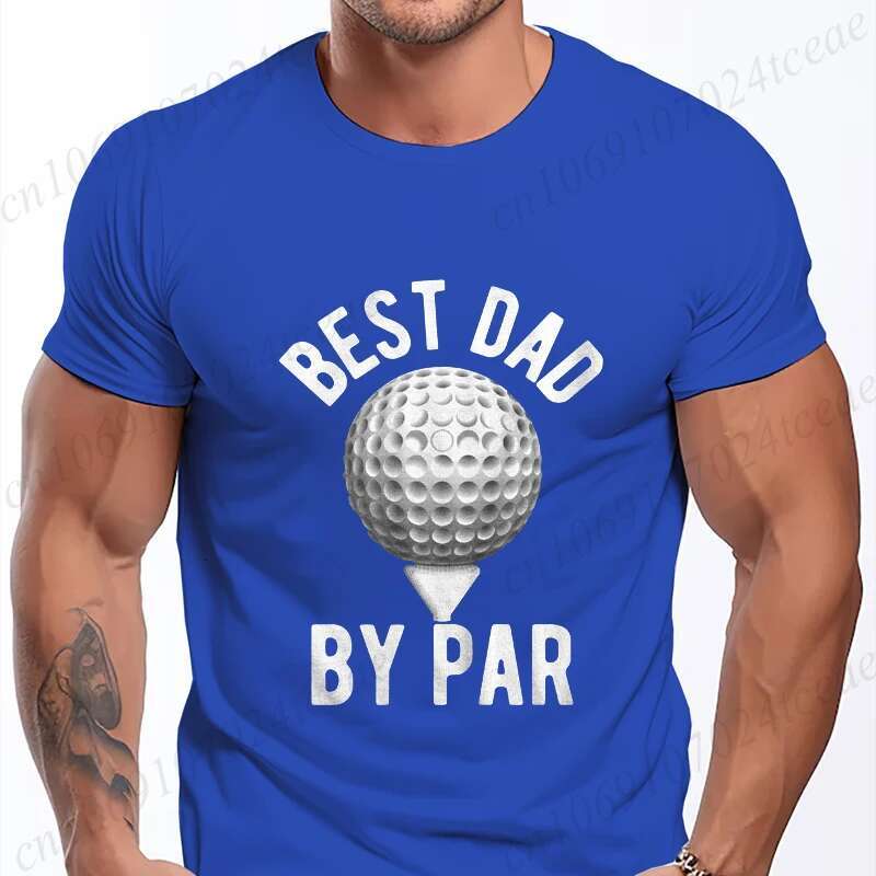 Funny Mens Golfing T Shirts Best Dad By Par and Other Graphic Golf Tees for Dads Short Sleeve Clothes Fashion Summer Men Tshirts
