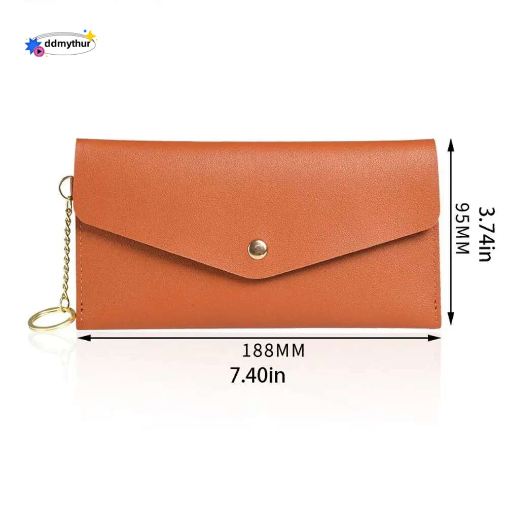 New Fashion Retro Envelope Wallets for Women PU Leather Purses Simple Solid Card Holder Phone Pouch Lady Clutch Coin Purse ddmythur