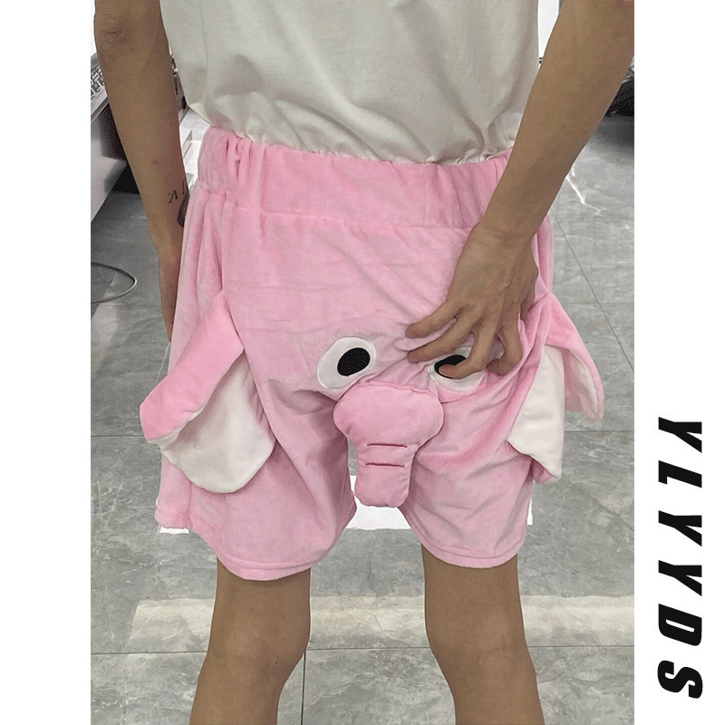 2025 New Designer Shorts New Cartoon Shorts Cute Funny Ugly Fish Embroidery Shorts Children Coral Fleece Casual Sleeping Pants