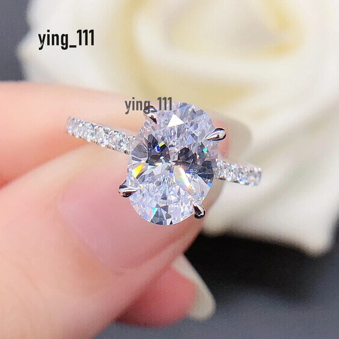 Starry Luster 2.5Ct 10X7mm Oval Cut D Color VVS1 Clarity Moissanite Engagement Ring AU585 14K White Gold R168