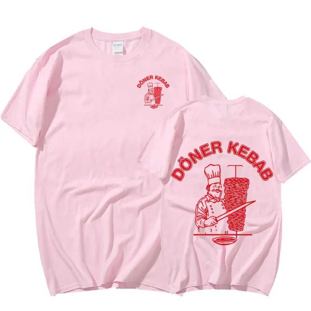 Doner Barbecue Skewer T-shirt Interesting Graphic T-shirt Mens Pure Cotton Ultra Thin Short Sleeve T-shirt Gothic Harajuku Summer Neutral Street Cloth