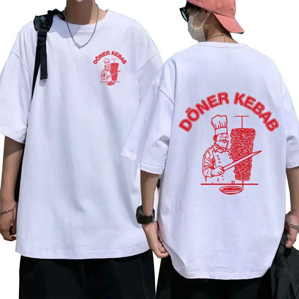 Doner Barbecue Skewer T-shirt Interesting Graphic T-shirt Mens Pure Cotton Ultra Thin Short Sleeve T-shirt Gothic Harajuku Summer Neutral Street Cloth