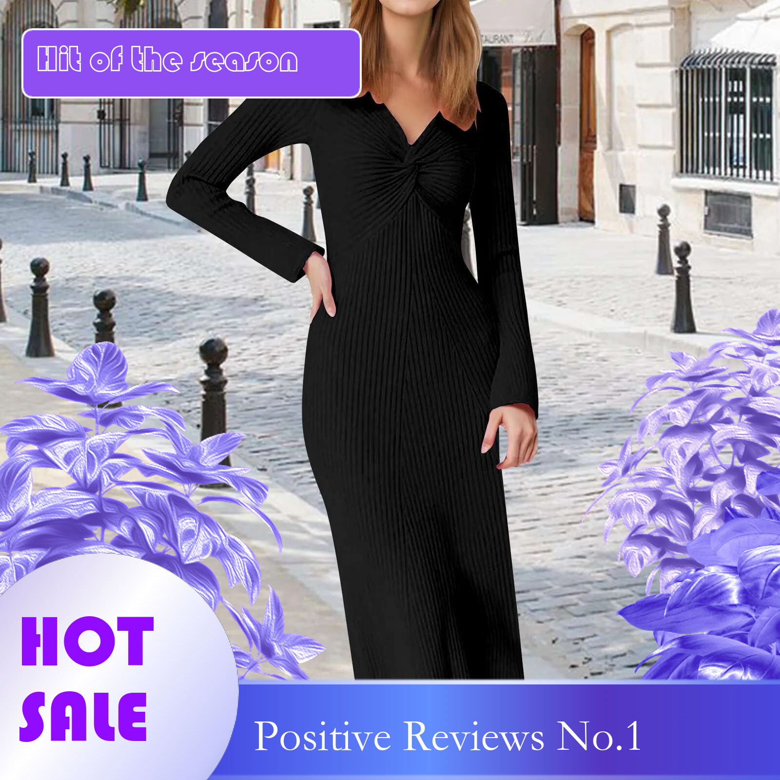 Dongdumaoyi Women Ribbed Knit Long Sleeve Maxi Dress Slim Fit Solid Color Bodycon Pencil Woman Casual Fall Winter Robes Clothes