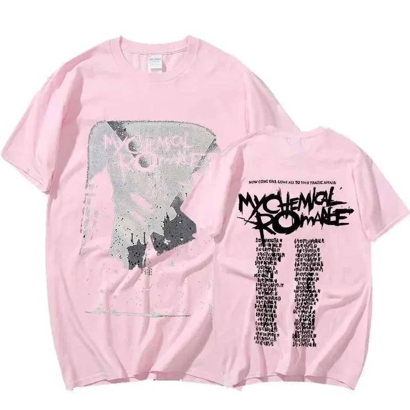 My Chemical Romance 2007 Tour Double sided Printed T-shirt Candle Punk Band Logo Short Sleeve T-shirt Cotton Harajuku T-shirtXJ250409