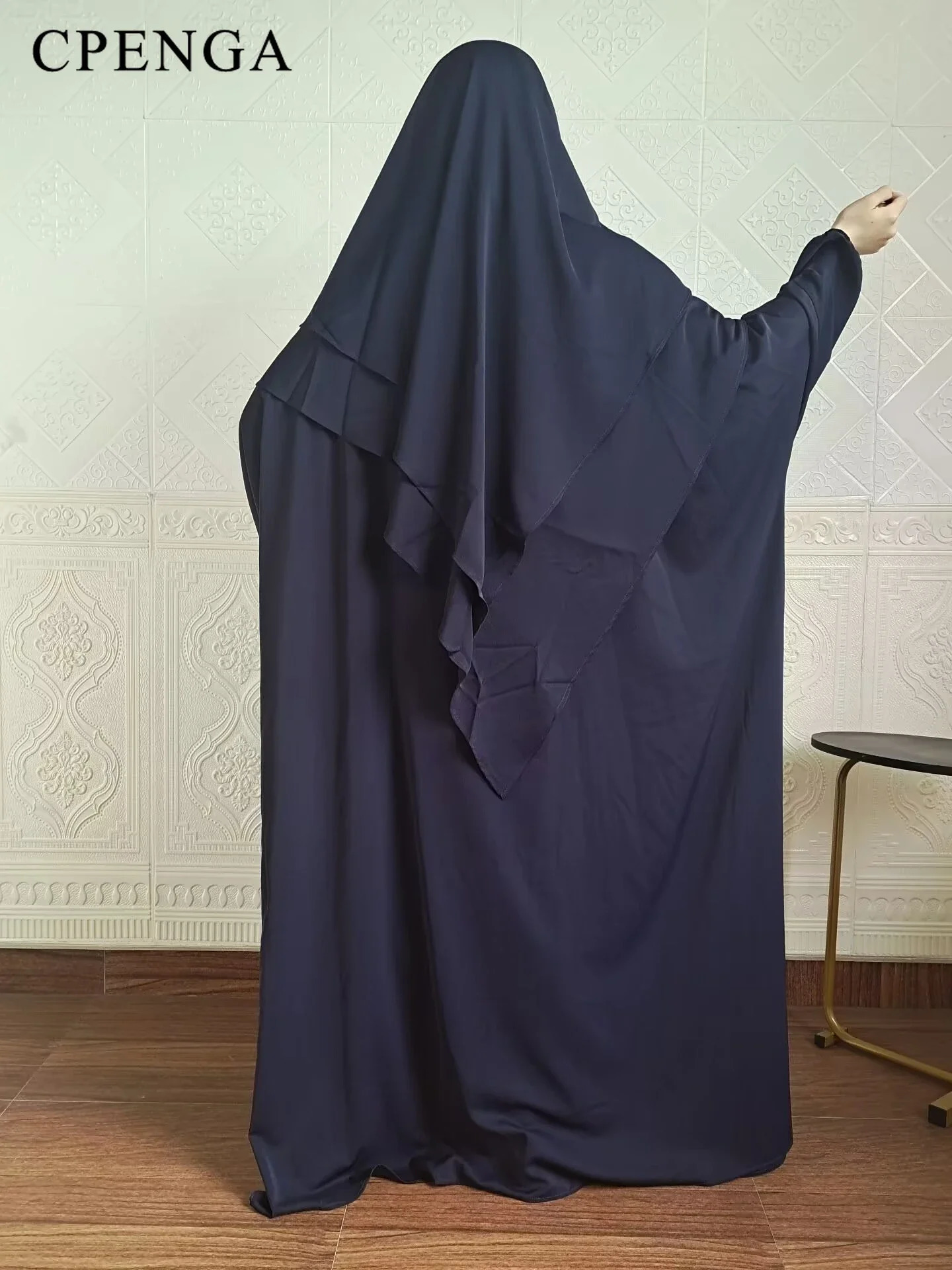 Muslim Abaya Khimar Set Womens Jilbab 2piece Eid al Fitr Pure Dress Prayer Clothing Islamic Humility Robe 250409