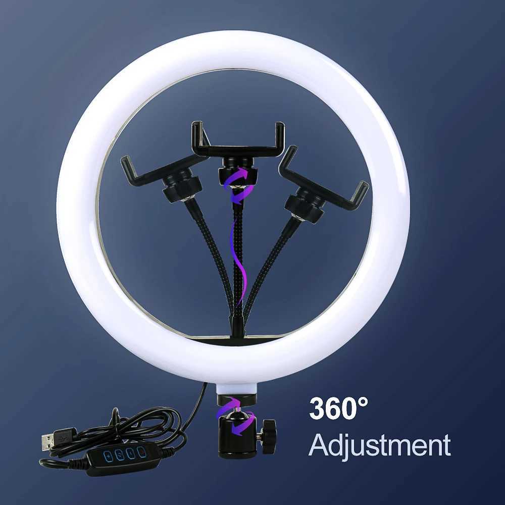 Adjustable LED selfie ring filling light for mobile phone camera LED ring light with tripod used for makeup video live streaming Aro De Luz Para Hacer