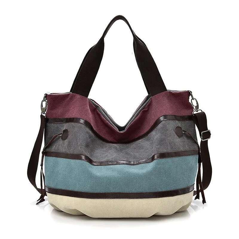2024 Women's Casual Canvas Shoulder Messenger Crossbody Bag Tote Bags Handbag Vintage Ing Plaid Large Capacity