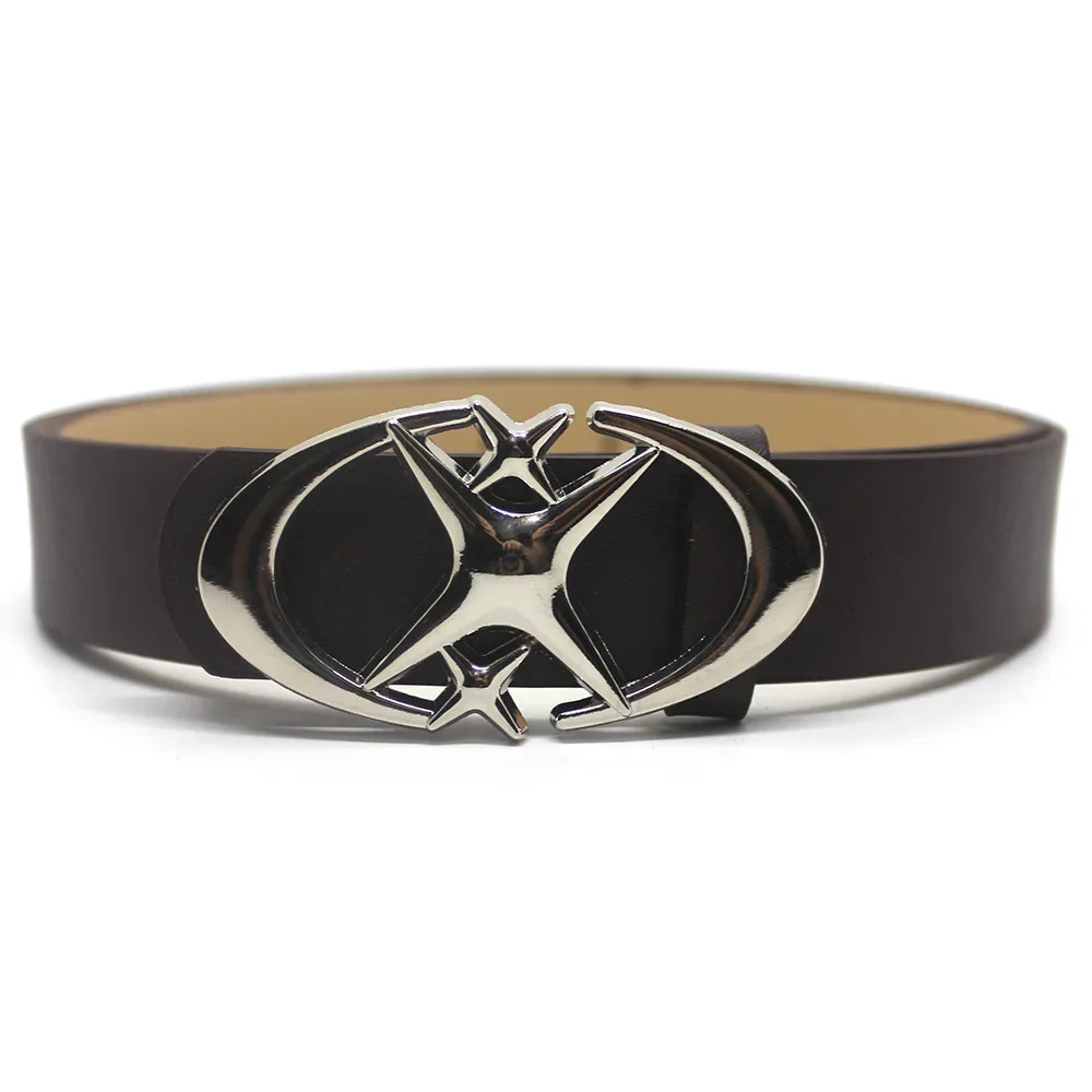 Men Women Belt Punk Star Buckle Vintage Cross Metal Gothic Y2k Belt Pu Leather Waistband Jeans Pants Decorative Belt 250409