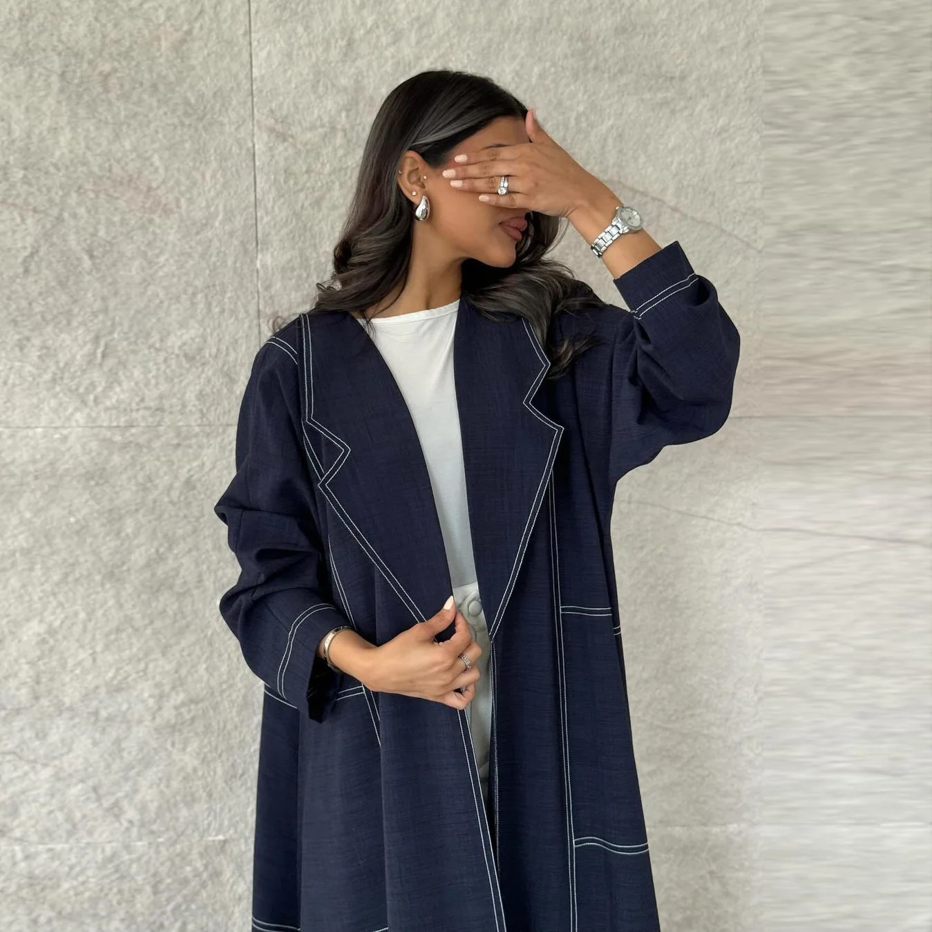 Eid al Fitr Open Kimono Abaya Dubai Denim Muslim Women Humble Dress Kaftan Islamic Robe Musulmane Jalabiya Ka Djellaba 250409