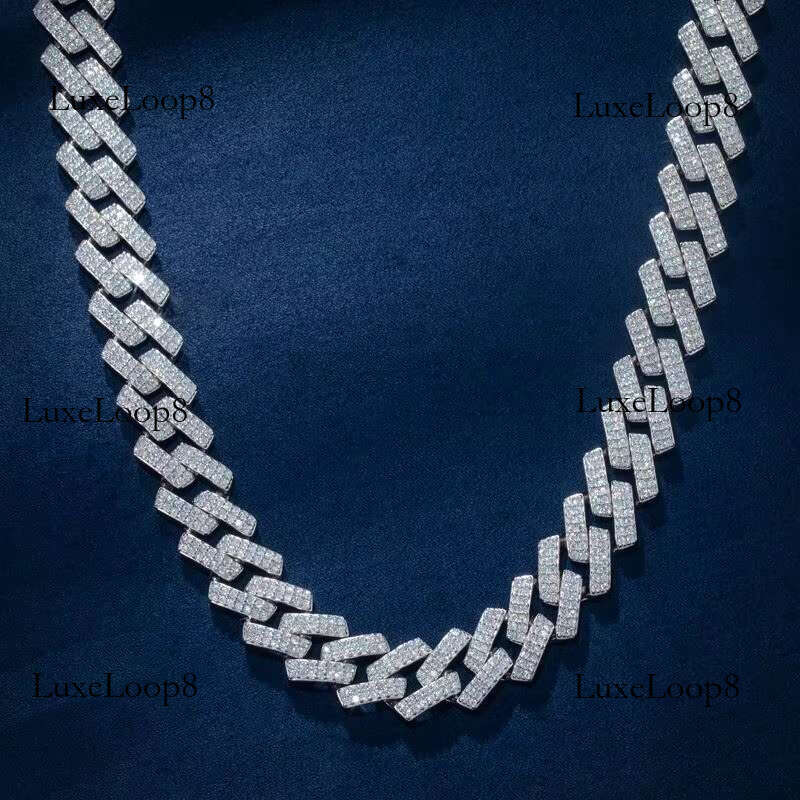 Dolphins Fine Jewelry Hip Hop Necklace Real Gold Plated 8mm 10mm 12mm 14mm 20mm VVS Dia Iced Out Moissanite Cuban k Chain