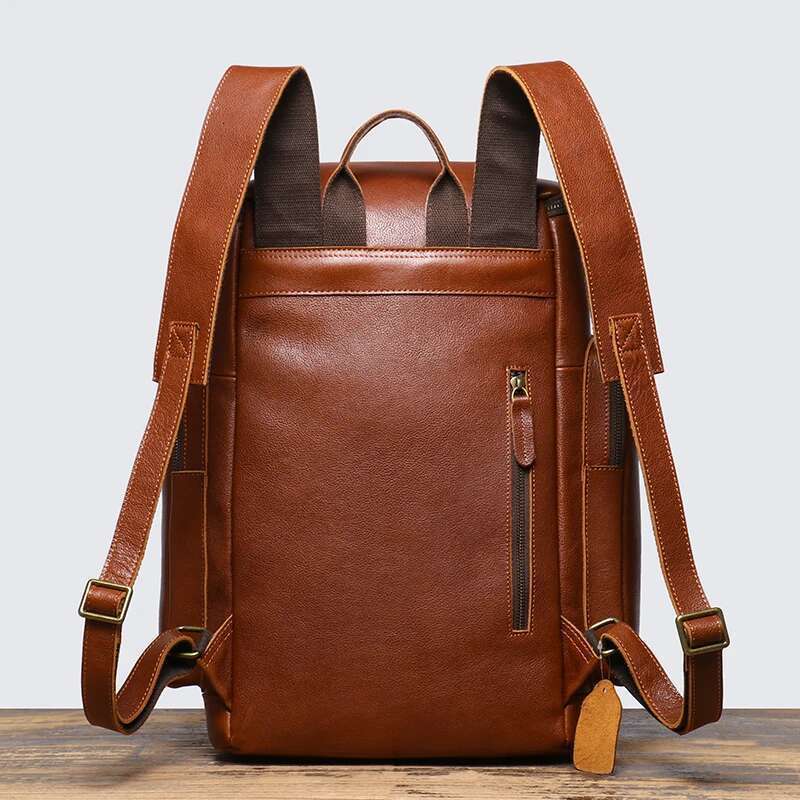 Women's Bags Leathfocus Vintage Cowhide Mountaineering Hiking Travel Backpack High-capacity Real Leather Man Satchel Laptop Bag