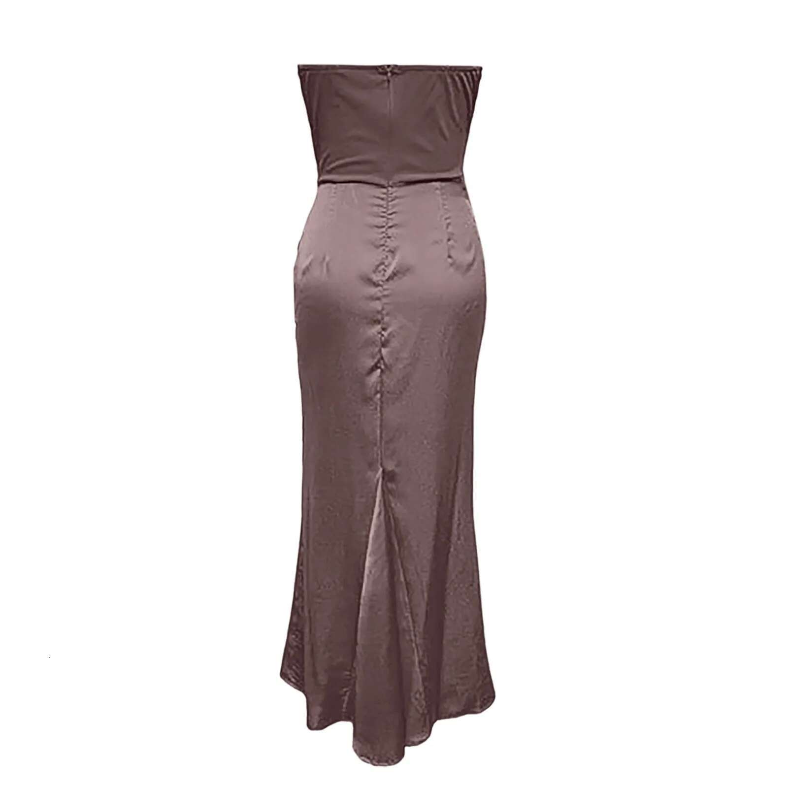 Dongdumaoyi Sexy Strapless Long Party Dress Women Slim Ruched Fishbone Top Female Dresses Spring Summer Lady Elegant Evening Gowns New
