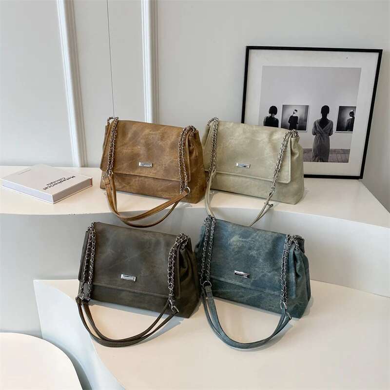 Retro Chian Leather Shoulder Bags For Women Simple Tote 2025 Winter Crossbody Bag Lady Travel Vintage Handbags