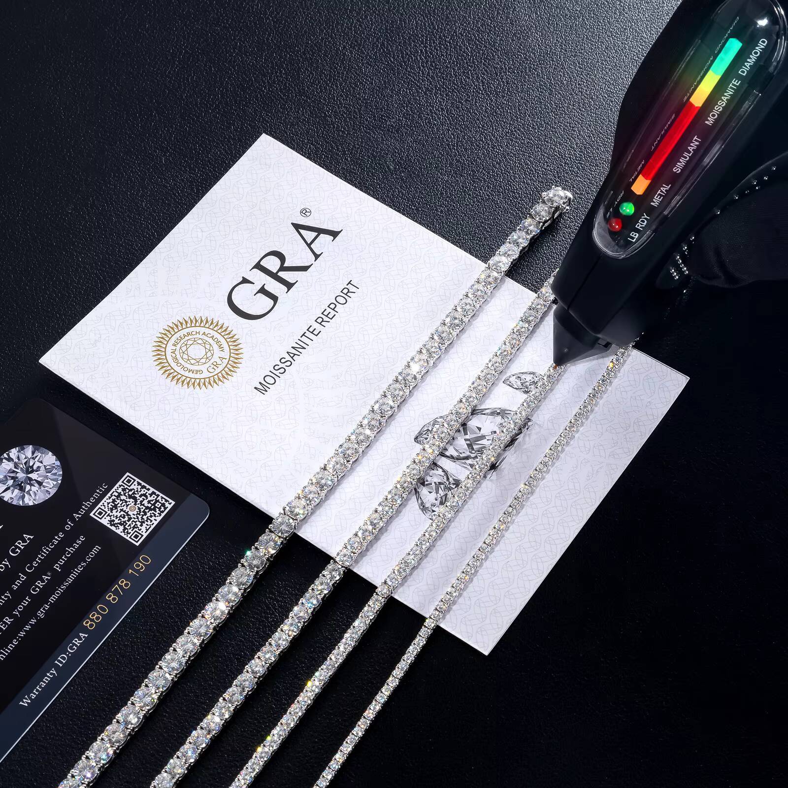 Luxury Moissanite Jewellery Gra 3mm 4mm Thin 925 Sterling Silver Men Gifts Vvs Lab Diamond Moissanite Tennis Bracelets for Women