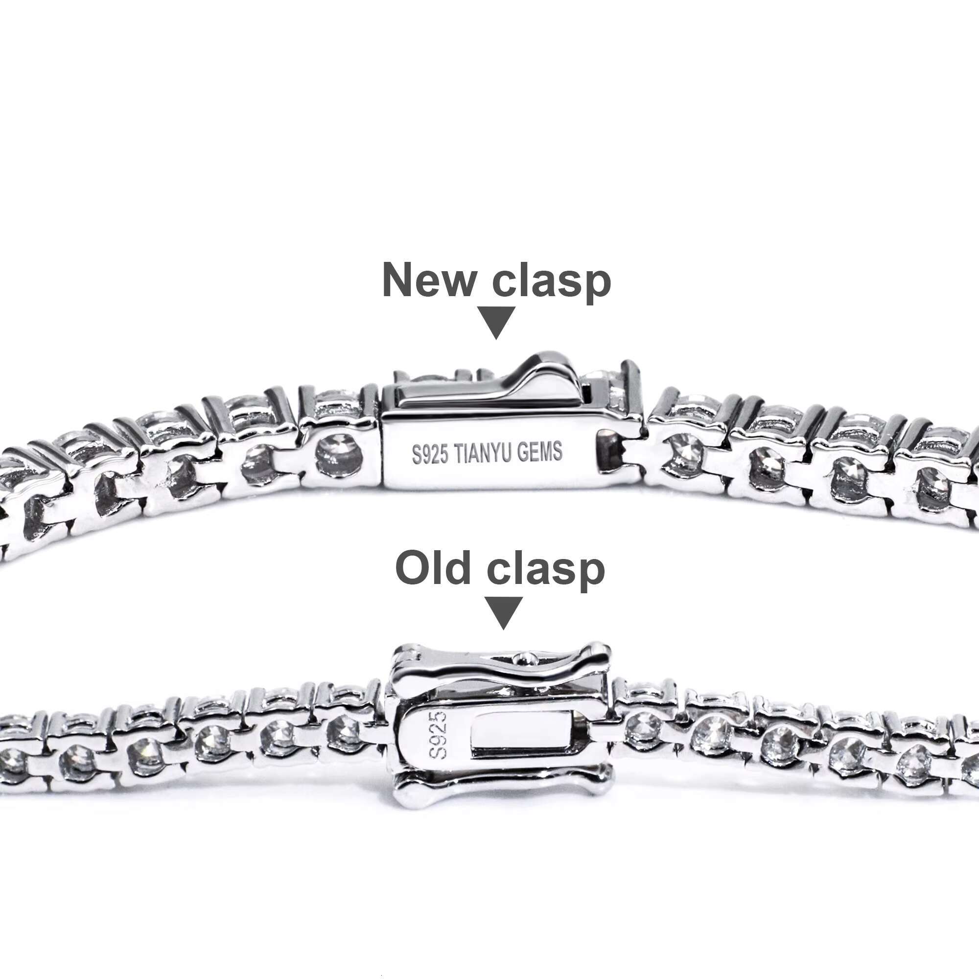 Free Shipping USA Warehouse Stock 3.0mm 4.0mm 5.0mm DEF VVS1 Round Moissanite S925 With White Gold Plated Tennis Bracelet