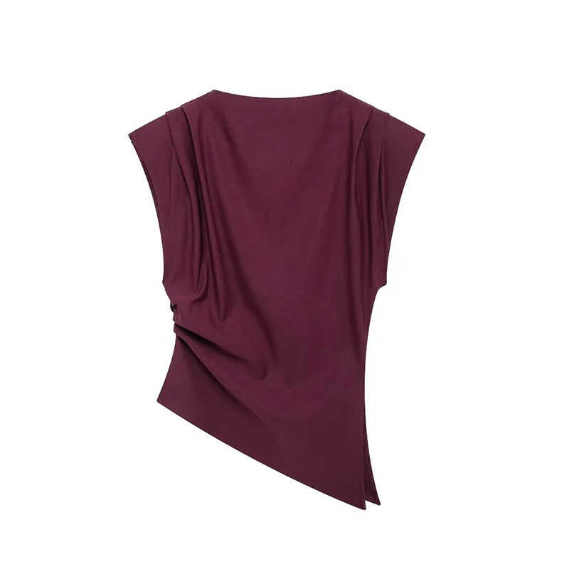 Willshela Womens Fashion Solid Folded Strap Zipper Tank Top Retro ONeck Sleeveless 250409