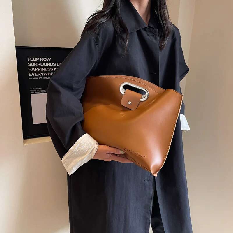 Simple Senior Sense Women's New Trend Of Fashionable Large-Capacity Clutch Bag Work Commuting Handheld Briefcase
