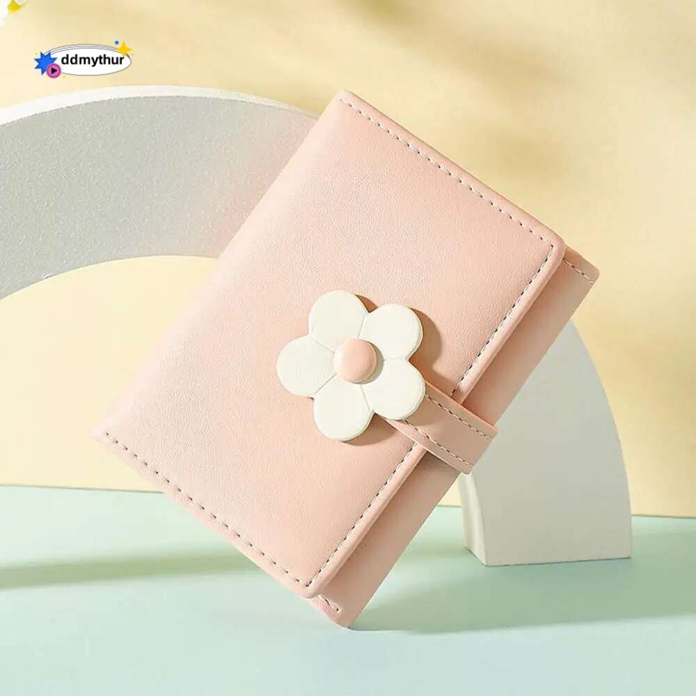 Tri-folded Wallet Women Coin Korean Cute Daisy PU Leather Females Girls Credit Card Bag Money Purses Clutch Pouch ddmythur