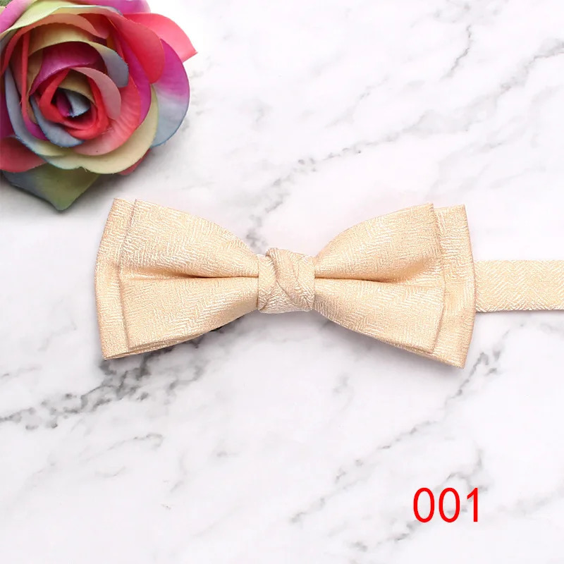 Business Wedding Mens Polyester Formal Character Double Texture Casual Bow 250407
