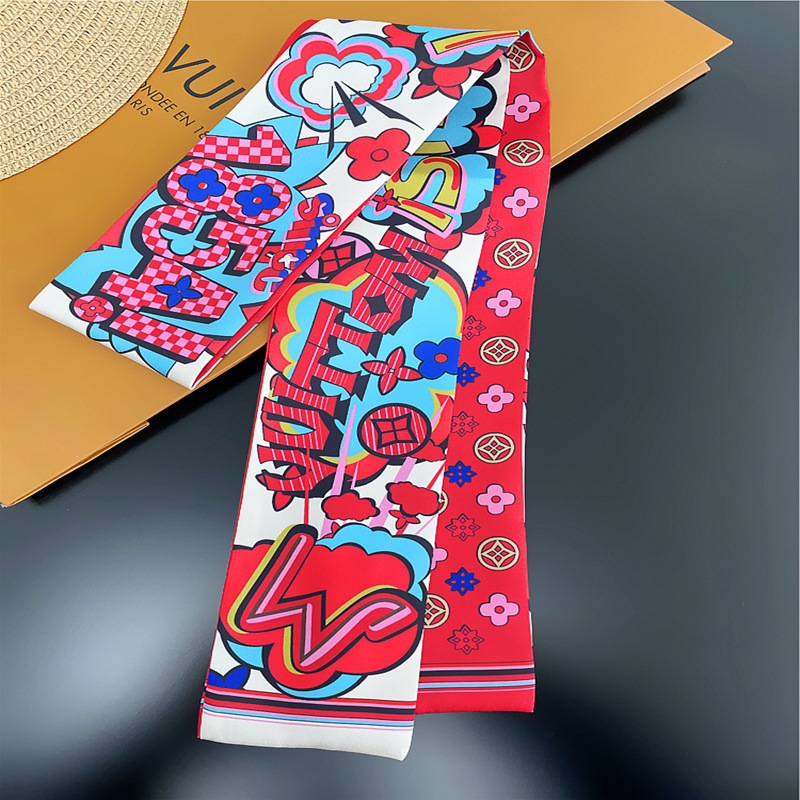 120*8cm Silk Classic Design Womens Headband Fashion Bag Scarfs Scarf For Women Hair Thin Scarves Neck