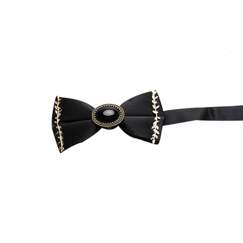 High quality Business White Mens Wedding Groom Mens Business Black Personalized Diamond Bow Pearl Feather 250407