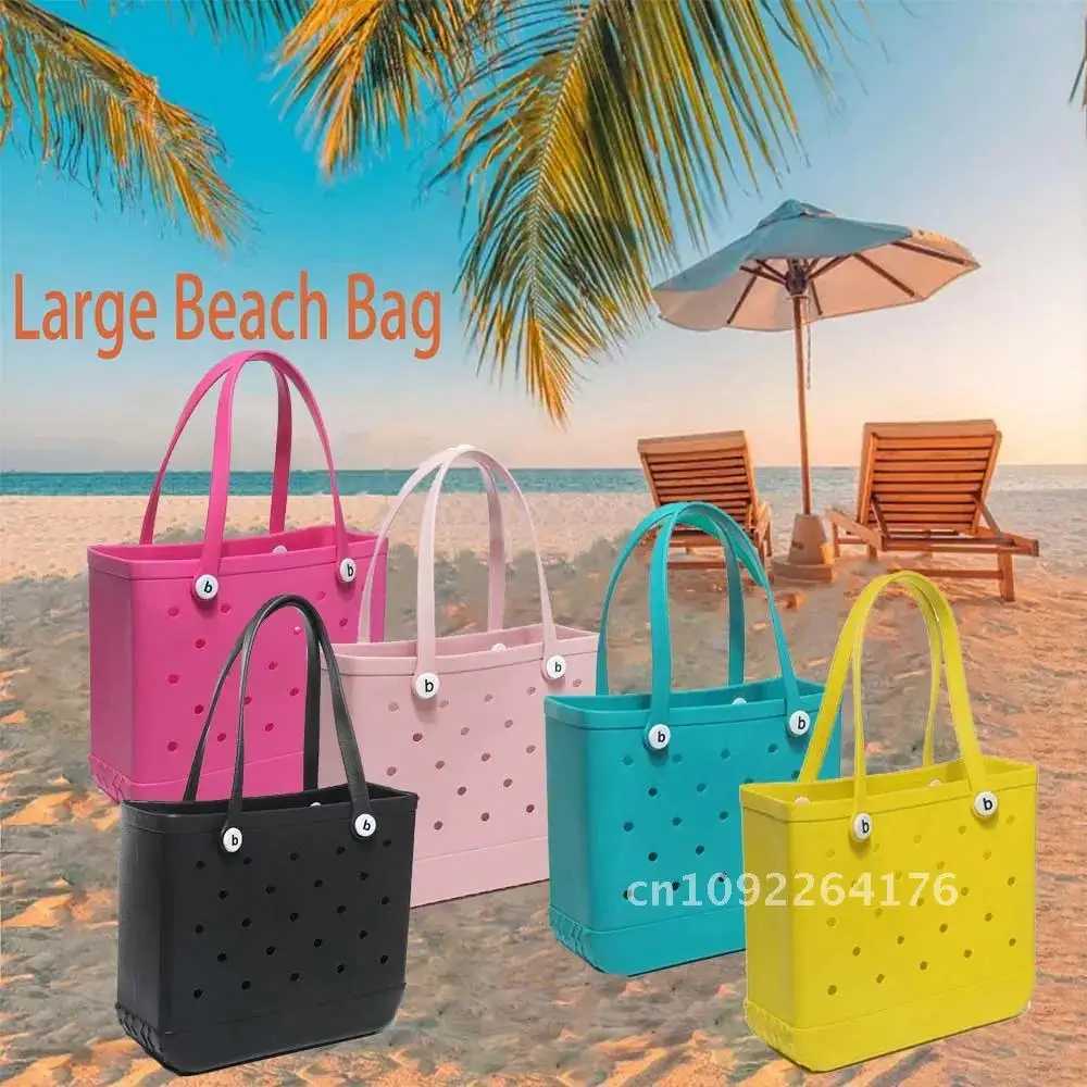 EVA beach bag L/XL waterproof handbag large capacity storage basket rubber womens oversized Boggs handbag Christmas gift Y250409