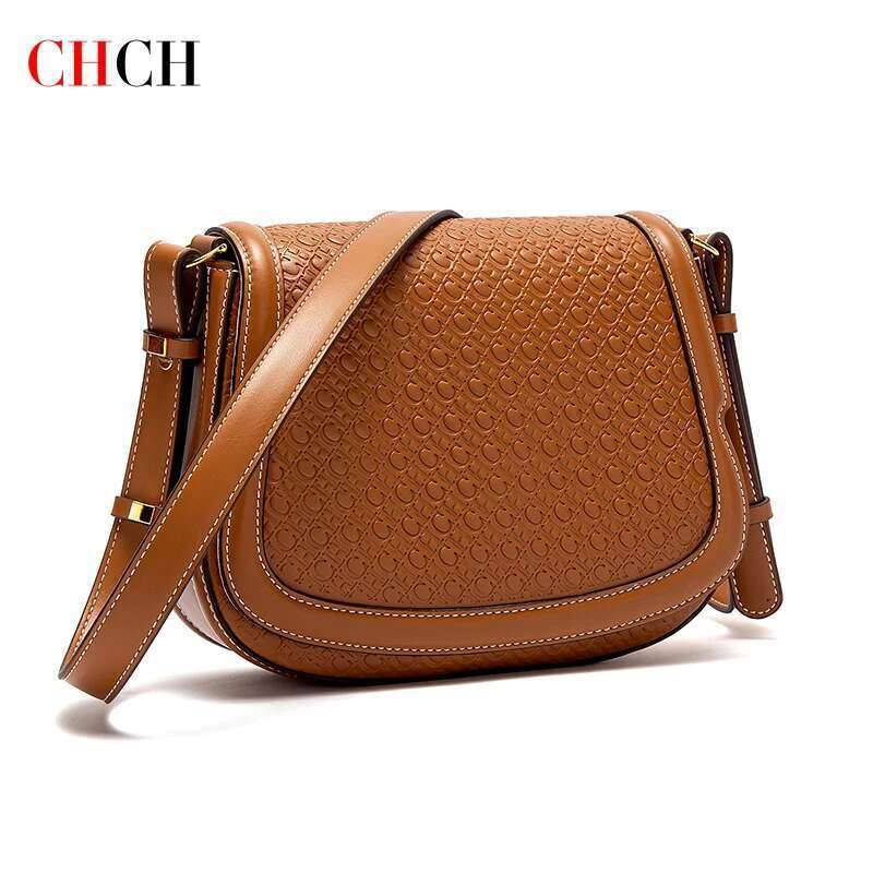 CHCH Saddle New Emed Flip Small Square Simple Business Women's Crossbody Bag