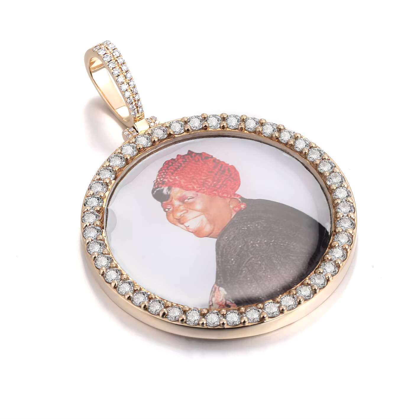 Custom Hip Hop Photo Pendant Vvs Moissanite Iced Out Picture Pendant 925 Silver Gold Plated Moissanite Pendant Necklaces