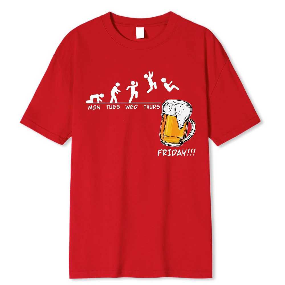 Friday Beer Printed Mens Brand T-shirt Interesting Graphic Hip Hop Summer Mens T-shirt Street Clothing Pure Cotton Harajuku T-shirt Short SleeveXJ2504