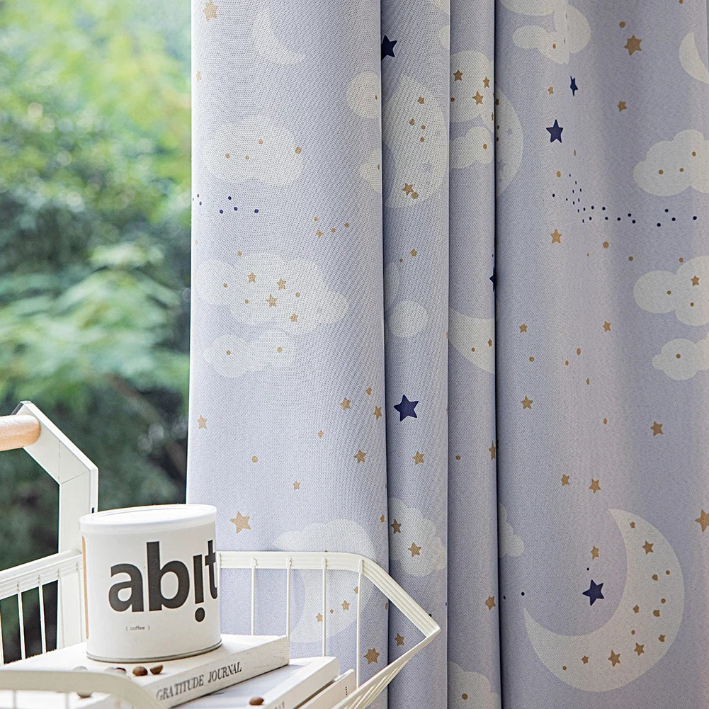 LOZUJOJU Cute Style Cartoon Printing Curtains Power Outage Thick Window Sunshade for Living Room Study Balcony 1PC 250409