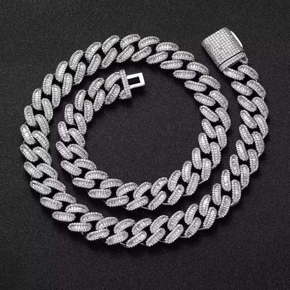 Chain Necklace High Quality Luxury Gold Plated Brass Necklace Fashion Hip Hop Rapper Moissanite Necklace