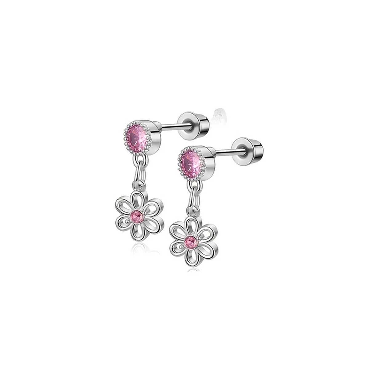 2/12pcs Stainless Steel Hypoallergenic Cute Cubic Zirconia Screw back Stud EarringCartilage Tragus Helix Conch Piercing Jewelry Z250408