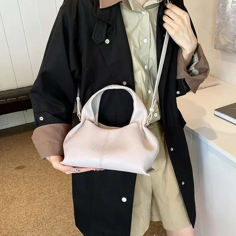 Design PU Leather Crossbody For Women 2024 Y2k Retro Trend Fashion Solid Color Underarm Shoulder Bag Handbags