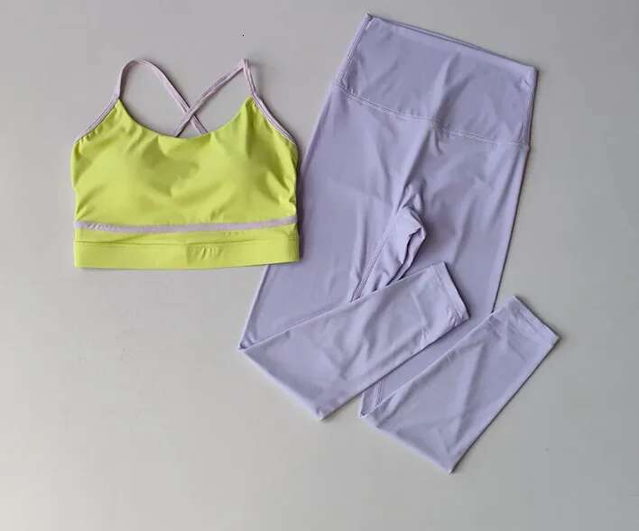 New Outfit Women's Fashionable Fiess 2PCS Set Yoga Running Leggings Sports Bras Shorts Sportswear Clothing Suit