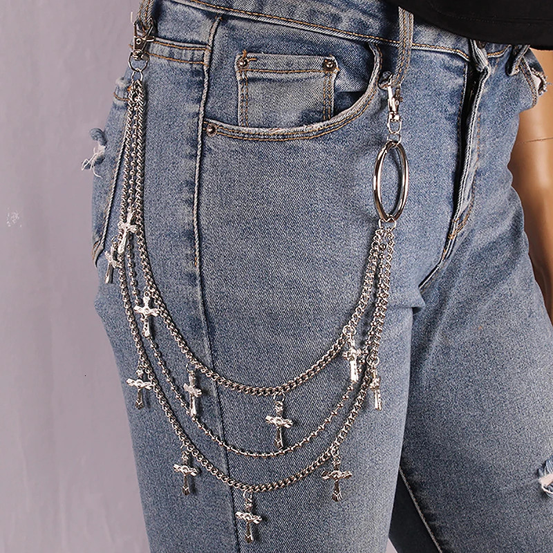Punk Rock Metal Pants Waist Chain Men Women Key Chain Big Ring Wallet Keychain Jeans Unisex Hip-hop Jewelry Gift 251104