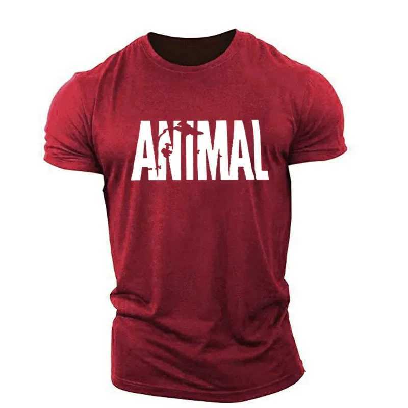 Animal Trust Minimalist Style Mens T-shirt Short Sleeve O-neck Sportswear Oversized Gym Top Street Mens T-shirtXJ250409