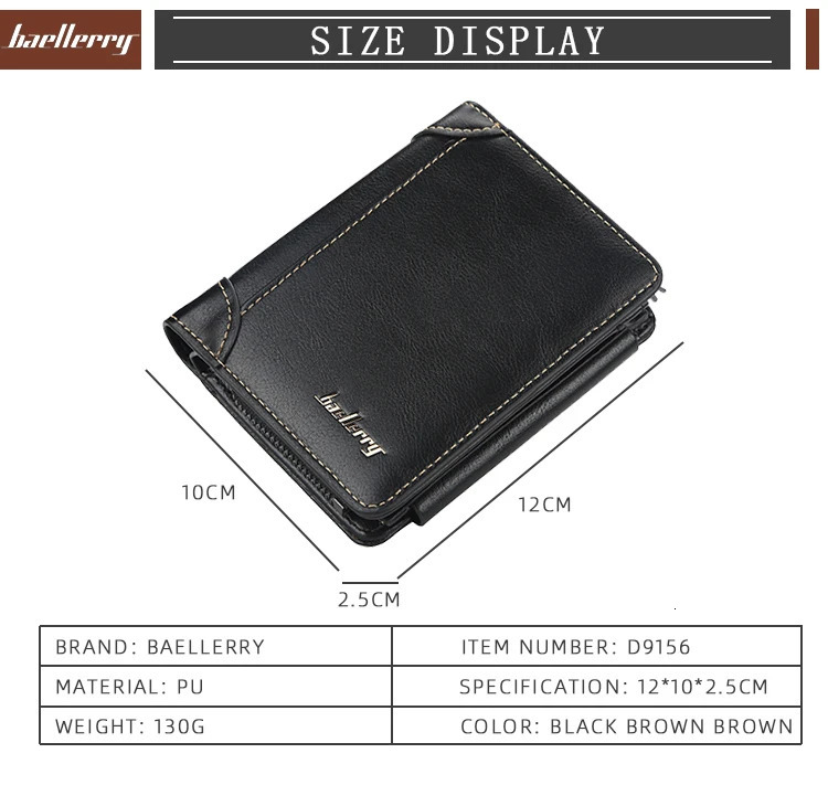 leather mens wallet highquality zipper short n card clip retro coin 250408
