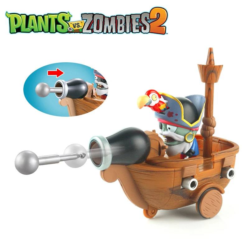 Plants Vs Zombies 2 Licensed Pirate Ship Zombie Pull-Back Vehicle Battle Set Bulk Stock - Action Figure Collectible Toy with Combat Game Interactive P