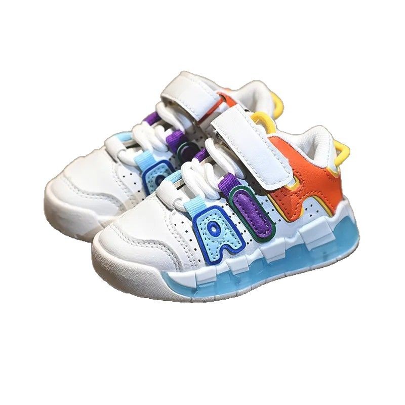Free Shipping 2025 Children's High Top B-ball Shoes, Big Air Cushion Shock Absorbing Sneakers, Unisex Boys Girls Casual Wear