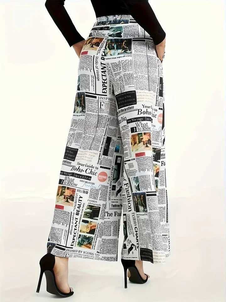 Letter Print wide leg casual loose pants suitable for spring and summer womens clothingXJ250403
