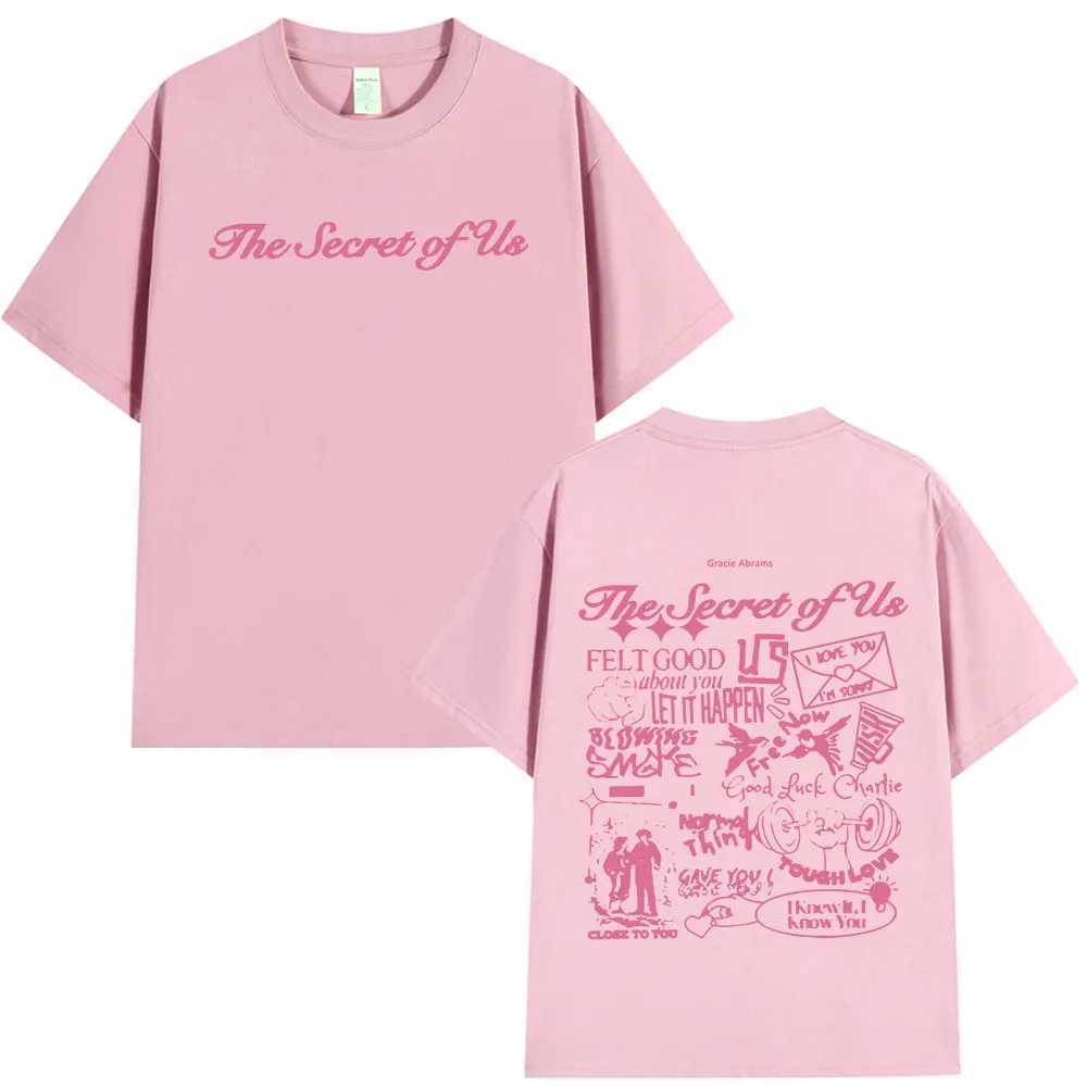 Grace Abrams Our secret T-shirt mens cotton casual short sleeved T-shirt fashionable hip-hop Harajuku oversized T-shirtXJ250409