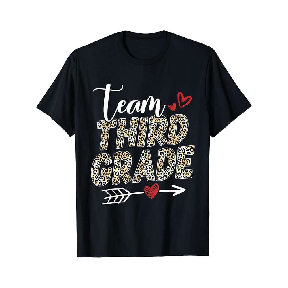 Designer T shirt Team Second Grade Leopard Pencil 2nd Grade Teacher Student - 220g Tshits