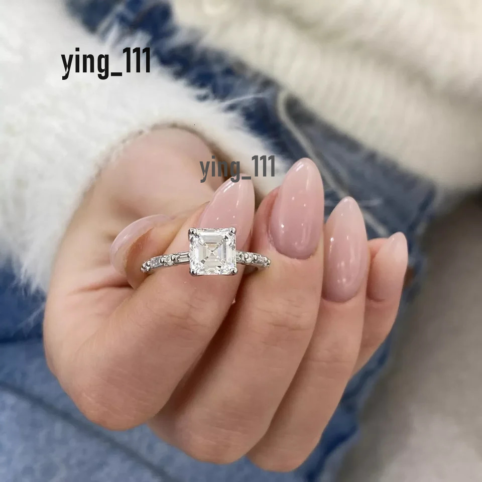 2.50ct Asscher Cut CVD HPHT Lab-Created Diamond Solitaire Proposal Ring DEF VS-VVS 14K White Gold Ring For Lady IGI Certificate