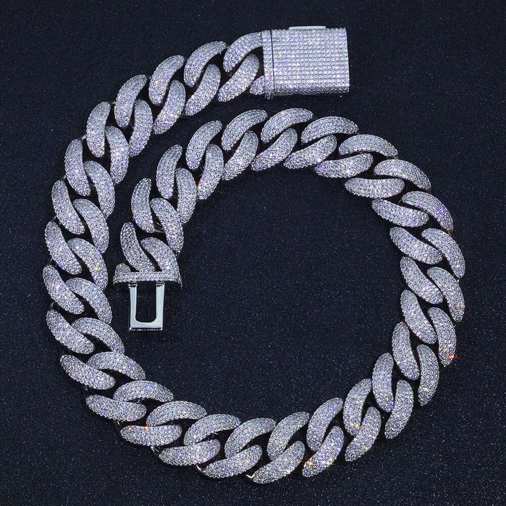 Bling Zircon Cuban Link Chain for Men Iced out 20mm Width Big Bubble Cuban Necklace Hip Hop Man Jewelry Wont Flip