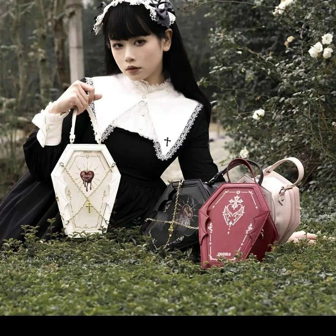 JIAERDI Haruku Y2k Messenger Bag Women Gothic Japanese Handle Chain Transparent Handbag Ladies Vintage Mini Backpack Aesthetic